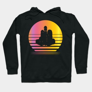 Santorini Synthwave - Board Game Inspired Graphic - Tabletop Gaming  - BGG Hoodie